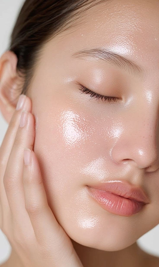 Glowing skin close-up